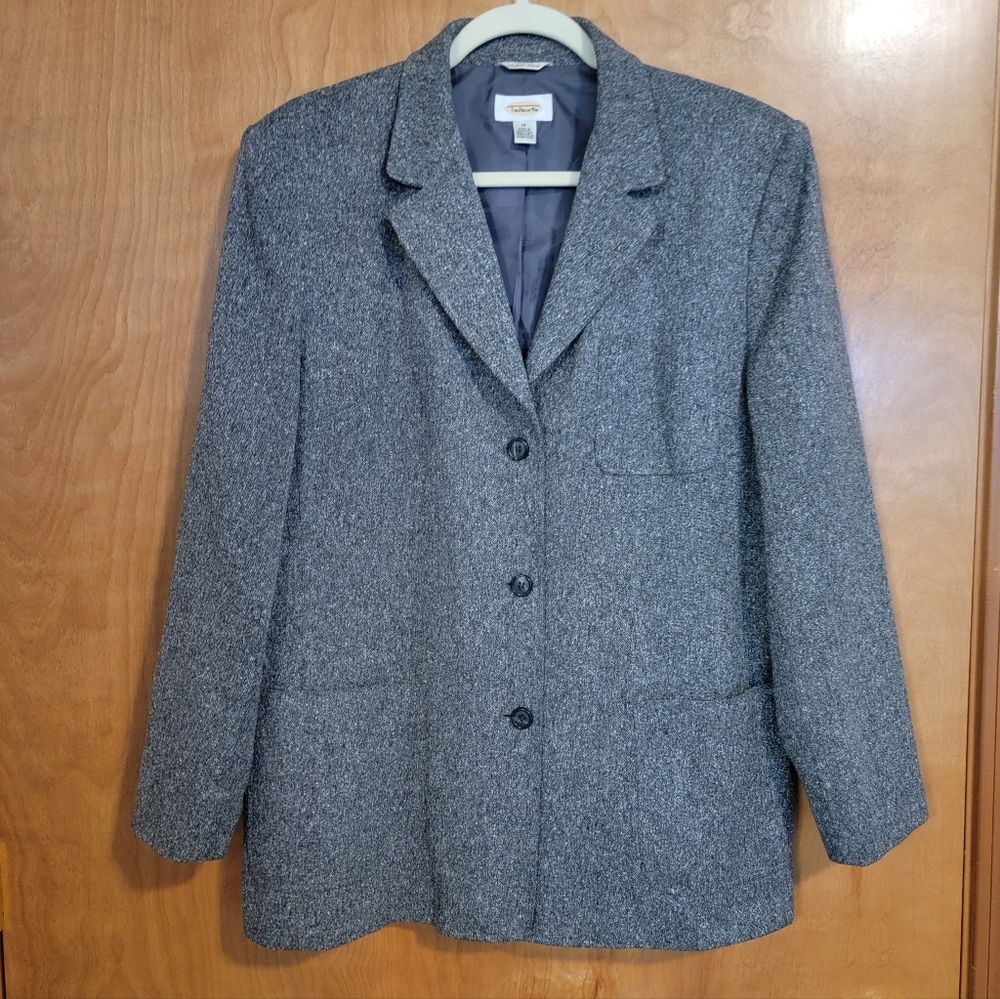 Talbots Tweed Suit Jacket Size 16   Italian Silk and Wool Blend